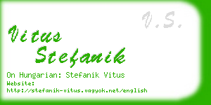 vitus stefanik business card